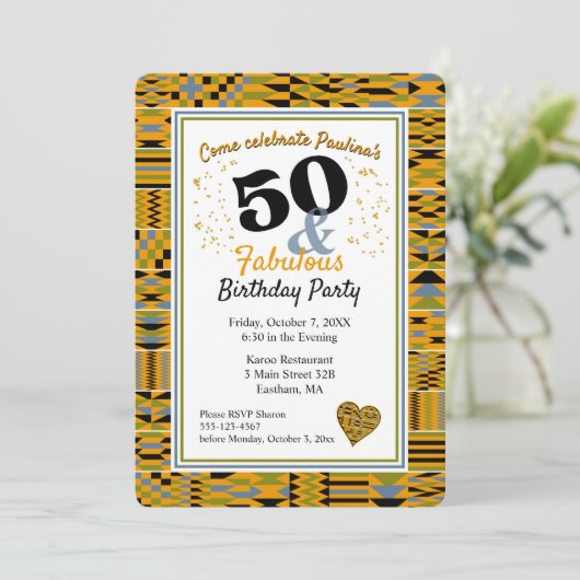 50と素晴らしいゴールデンケンテ誕生日パーティー 招待状 (スタンド正面)