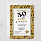 50と素晴らしいゴールデンケンテ誕生日パーティー 招待状 (正面)