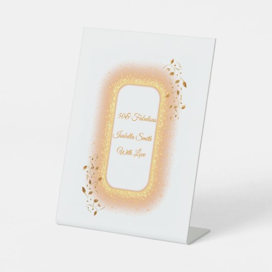 50と素晴らしいゴールデンバースデーペデスタルサイン 台座サイン (正面)