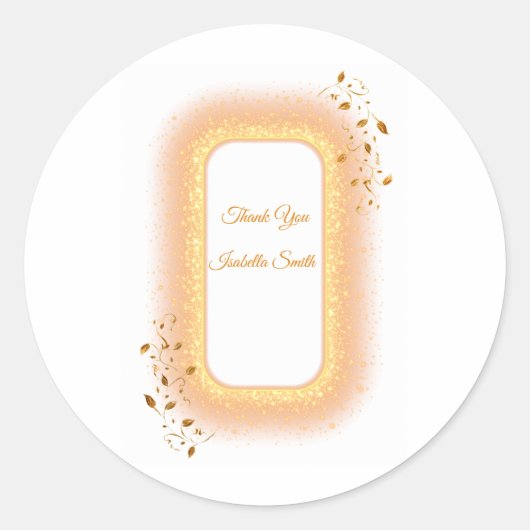 50と素晴らしいゴールデンバースデーラウンドステッカー ラウンドシール (正面)