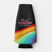 50と素晴らしいシックなカスタムレインボーバースデーパーティー ボトルクーラー (正面)