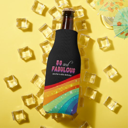 50と素晴らしいシックなカスタムレインボーバースデーパーティー ボトルクーラー (インサイチュ 夏)