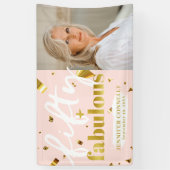 50と素晴らしいシックなピンク50誕生日 横断幕 (縦)