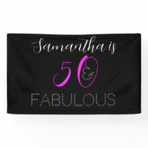 50と素晴らしいシックなホットピンクブラック50誕生日