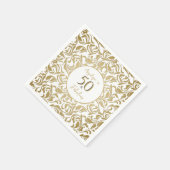 50と素晴らしいシックカスタマイズな金ゴールドフローラルパターン スタンダードカクテルナプキン (角)