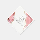 50と素晴らしいシックバラ金ゴールドグリッターアゲート スタンダードカクテルナプキン (角)