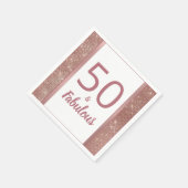 50と素晴らしいシックバラ金ゴールド50th誕生日パーティー スタンダードカクテルナプキン (角)