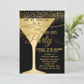 50と素晴らしいシャンパングラス誕生日パーティー 招待状 (スタンド正面)