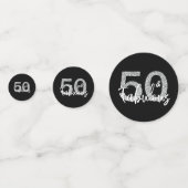 50と素晴らしいシルバーグリッター誕生日50番目 コンフェッティ (正面)