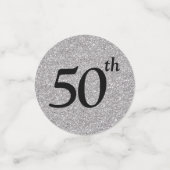 50と素晴らしいシルバーブラックグリッターテーブル コンフェッティ (スモール正面)