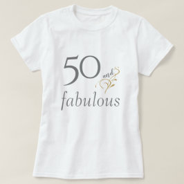 50と素晴らしいシルバー&金ゴールド50誕生日 Tシャツ