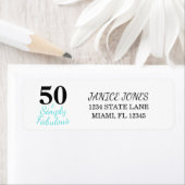 50と素晴らしいシンプルブルー差出人住所ラベル ラベル (インサイチュ)