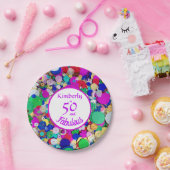 50と素晴らしいシークイン誕生日紙プレート ペーパープレート (パーティー)