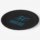 50と素晴らしいスカイブルーブラック ペーパープレート (アングル)