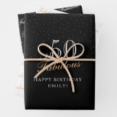 50と素晴らしいスクリプモダントブラック50誕生日 ラッピングペーパーシート (インサイチュ)