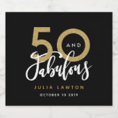 50と素晴らしいスタイリッシュパーティー スパークリングワインラベル (シングルラベル)