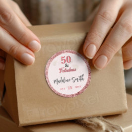 50と素晴らしいスパークルエレガントバラピンクグリッター ラウンドシール