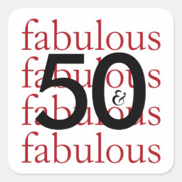 50と素晴らしいタイポグラフィ50誕生日マイルストーン スクエアシール
