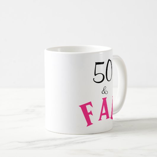 50と素晴らしいタイポグラフィ50誕生日 コーヒーマグカップ (正面右)