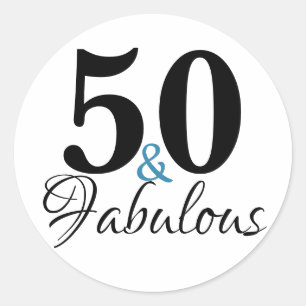 50と素晴らしいタイポグラフィ50誕生日 ラウンドシール