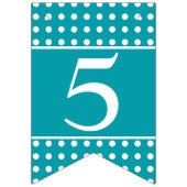 50と素晴らしいターコイズの白い点 バンティングフラッグ (第3の旗)