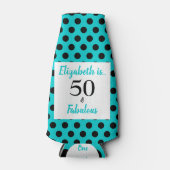 50と素晴らしいターコイズブルーバースデーパーティー ボトルクーラー (正面)