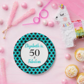 50と素晴らしいターコイズブルー紙プレート ペーパープレート (パーティー)