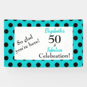 50と素晴らしいターコイズブルー誕生日 横断幕 (横)