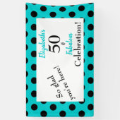 50と素晴らしいターコイズブルー誕生日 横断幕 (縦)