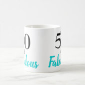 50と素晴らしいターコイズ誕生日パーティー コーヒーマグカップ (中央)