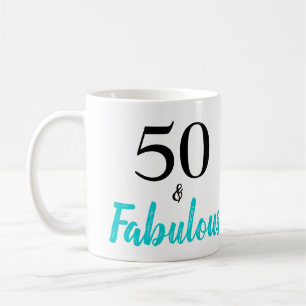 50と素晴らしいターコイズ誕生日パーティー コーヒーマグカップ