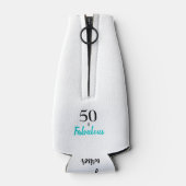 50と素晴らしいターコイズ誕生日パーティー ボトルクーラー (裏面)