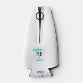 50と素晴らしいターコイズ誕生日パーティー ボトルクーラー (裏面)