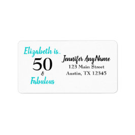 50と素晴らしいターコイズ誕生日パーティー ラベル