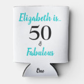 50と素晴らしいターコイズ誕生日パーティー 缶クーラー (正面)