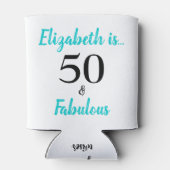 50と素晴らしいターコイズ誕生日パーティー 缶クーラー (裏面)