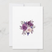 50と素晴らしいダスティマウブパープルフローラ誕生日 招待状 (裏面)