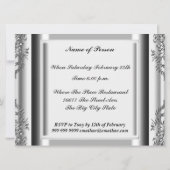 50と素晴らしいダマスクの誕生日パーティー 招待状 (裏面)