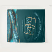 50と素晴らしいティール(緑がかった色)瑪瑙の写真の背景 タペストリー (正面(横))