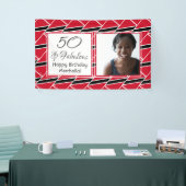 50と素晴らしいトリニダード国旗カスタムの写真誕生日 横断幕 (トレードショー)