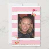 50と素晴らしいトロピカルピンク誕生日招待状 招待状 (裏面)