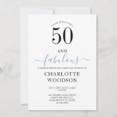 50と素晴らしいネイビーブラック金ゴールドアガテ招待状 招待状 (裏面)