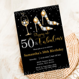 50と素晴らしいハイヒールバブリー50誕生日 招待状