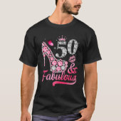 50と素晴らしいハイヒール女性50誕生日 Tシャツ (正面)
