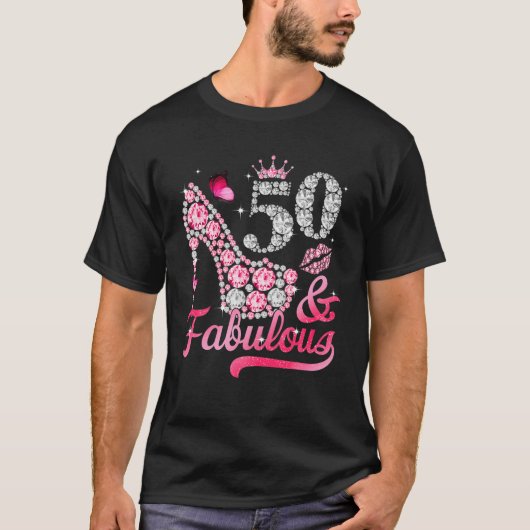 50と素晴らしいハイヒール女性50誕生日 Tシャツ (正面)