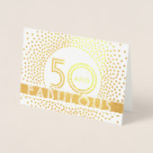 50と素晴らしいハッピーバースデーシックヴィンテージデコ 箔カード (正面)