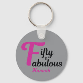 50と素晴らしいハッピー50誕生日ピンクのアクセント キーホルダー