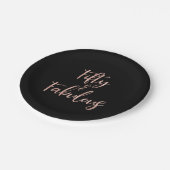 50と素晴らしいバラゴールドフォイル誕生日 ペーパープレート (アングル)