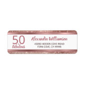 50と素晴らしいバラ金ゴールドグラムシック差出人住所 ラベル (正面)