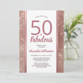 50と素晴らしいバラ金ゴールドグラム50th誕生日パーティー 招待状 (スタンド正面)